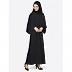 Designer Cape abaya- Black color